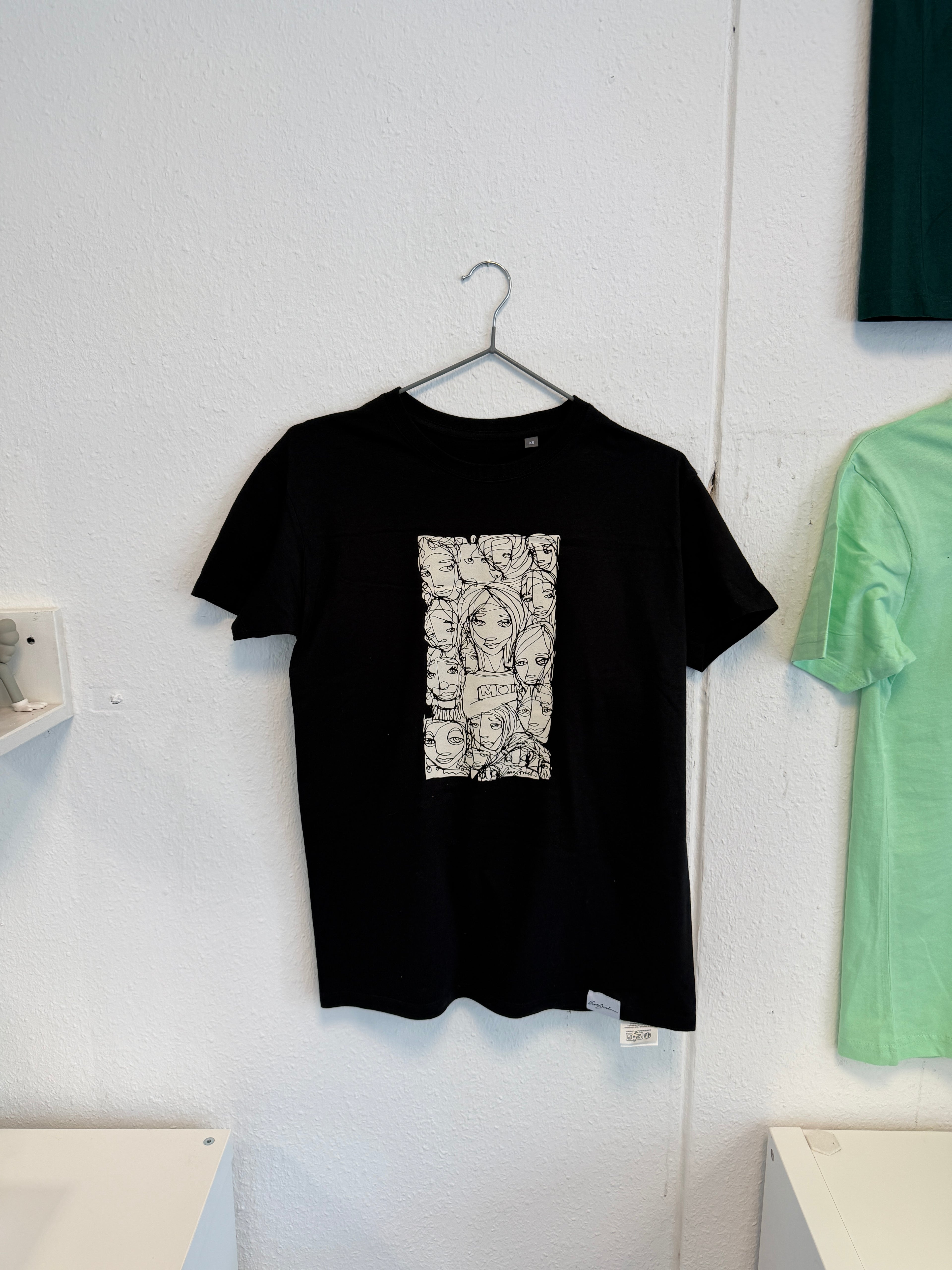 Einstrich Shirt Schwarz