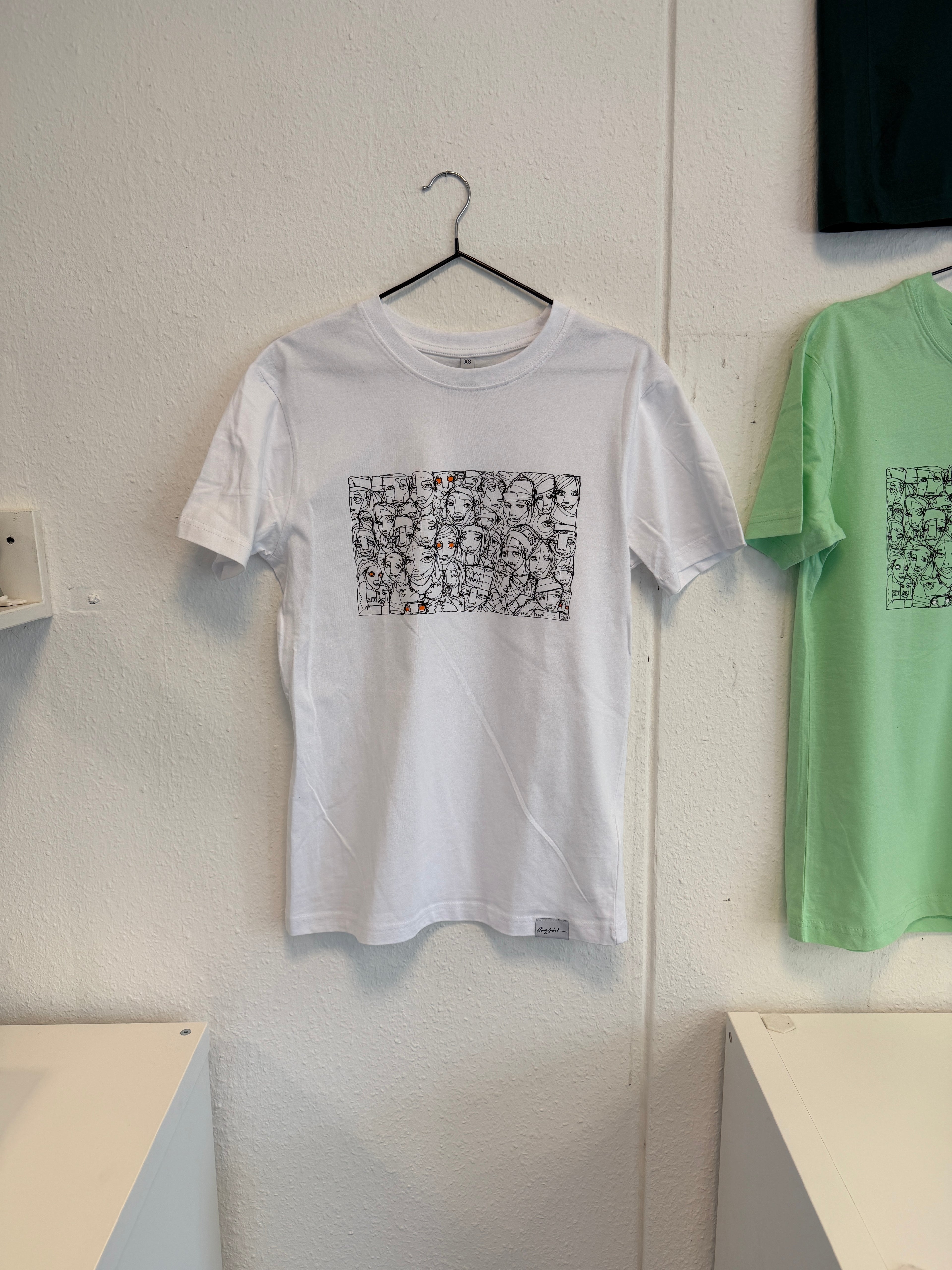 Einstrich Shirt Weiß
